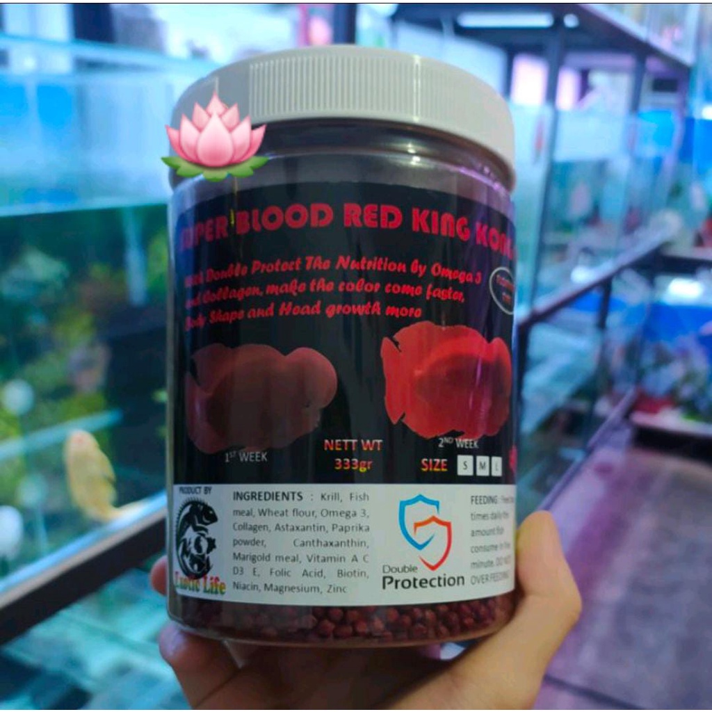 MAKANAN IKAN SUPER BLOOD RED KING KONG PARROT PAKAN PARROT & LOUHAN 333 GRAM