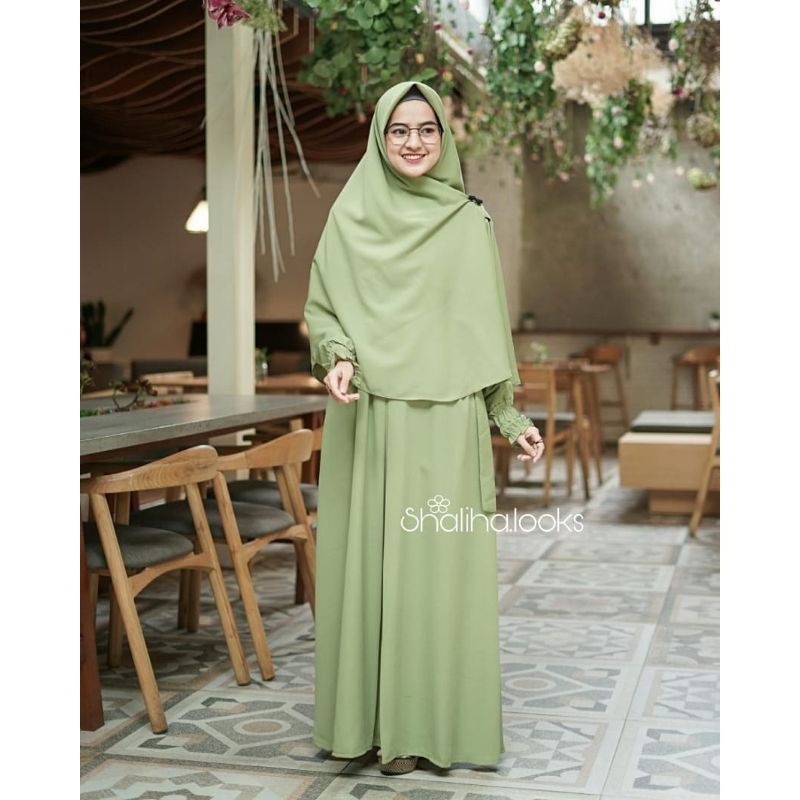 PRELOVED Gamis set syar'i by Shaliha.looks (Aisha set syar'i) free khimar