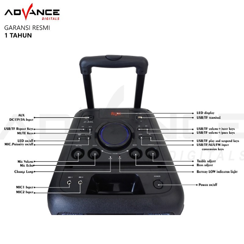 Advance K10D Speaker Bluetooth PA Hi Fi Portable