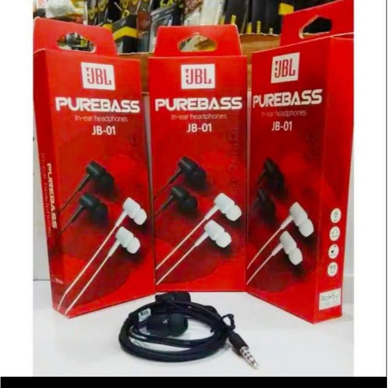 JBL JB-01 Handsfree Earphone In-Ear Stereo Kabel 1m Putih