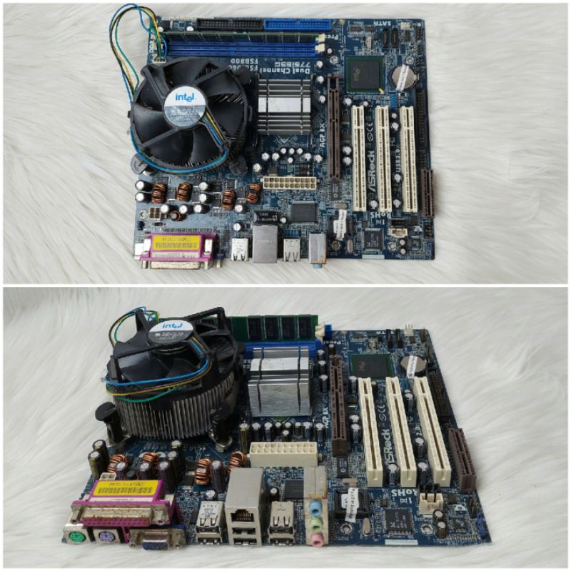 Paket Motherboard ASRock 775i65G duel chanel LGA 775+Processor Intel Pentium D 2,8Ghz +Ram 1gb