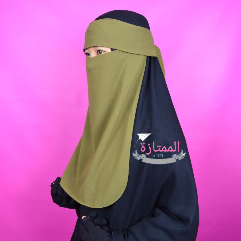 (PRODUK DISKON) niqab bandana poni ceruty baby doll  - Almumtaza Muslimah