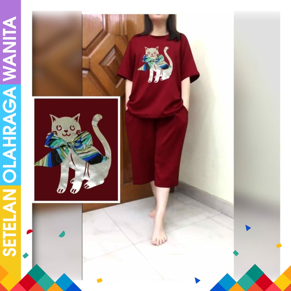 Setelan Baju Senam Baju Aerobic Baju Zumba Olahraga Panjang Muslim Army Rok Hijau READY Baju Sena