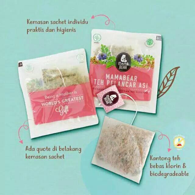 [SACHET] Mama Bear Teh Pelancar Asi Kemasan Sachet - MamaBear Asi Booster Herbal Eceran