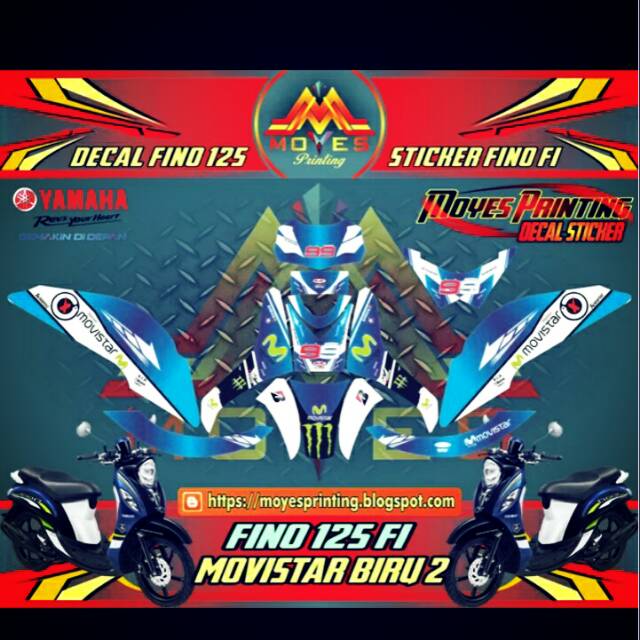 Sticker full body fino 125 - decal motor yamaha fino fi movistar biru