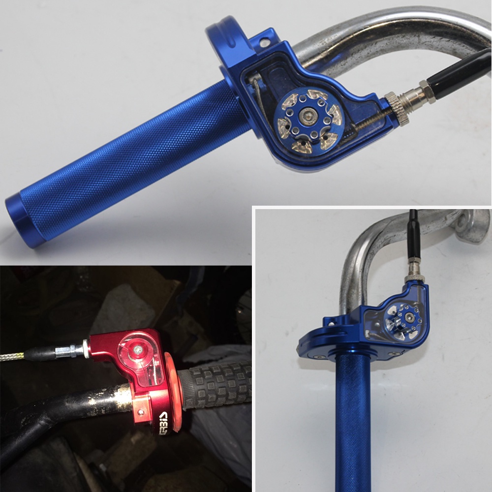 Grip Gas Dengan CNC Aluminum 7 / 8 &quot; Throttle Grip quick twister + Throttle Cable sepeda gas gas spontan ACERBIS Motorcycle Universal