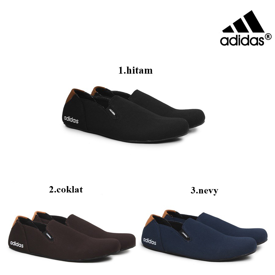 Sepatu Casual Pria Murah Adidas Simple Sepatu Slop Kuliah Kerja Santai Berkualitas