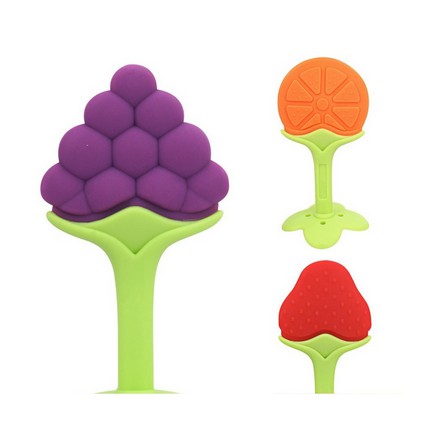 Baby Fruit Teether Rather Gigitan Bayi Bentuk Buah Bahan Silicone Silikon/mainan bayi bentuk buah