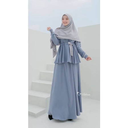 ALANA SERIES JEWEL BLUE ORIGINAL BY SALVINA HIJAB / ALANA SET KHIMAR / GAMIS SALVINA HIJAB / GAMIS J