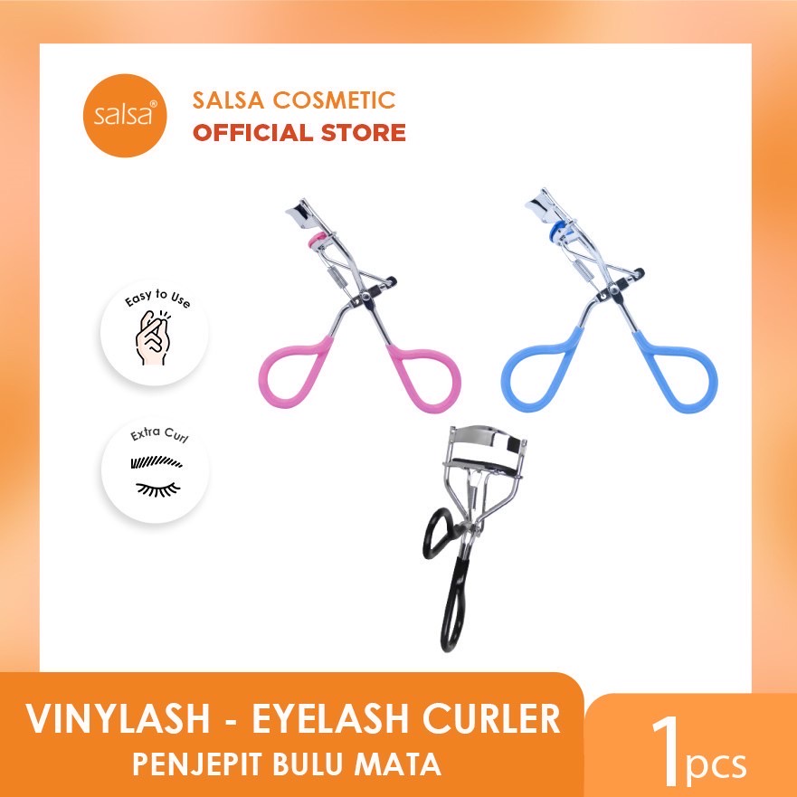 SALSA Vinylash Eyelash Curler Indonesia / Penjepit Pelentik Bulu Mata / Warna Black White Pink Blue / Eye Lash Refill / Cosmetic Beauty Tools Sponge Brush Palette Kuas Spons / Eyeliner Eyebrow Mascara Pensil Alis / Paket Wajah