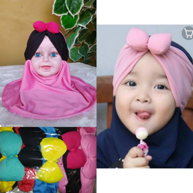Hijab anak pet lol rempel tali catur Mickey mouse bergo
