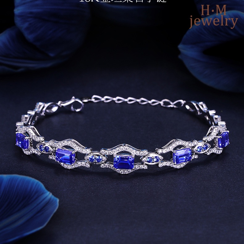 Gelang Tangan Batu Sapphire Turin Eye Tanzanite Berwarna Untuk Wanita