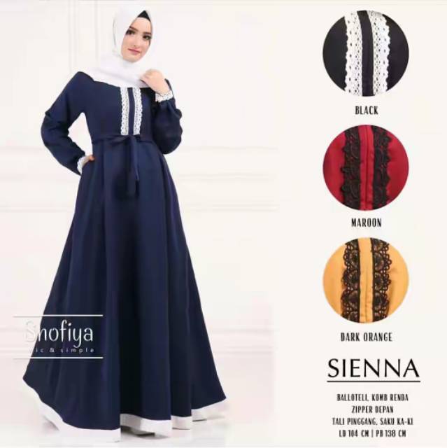 [Ada Saku] Gamis Baloteli Renda / Baju Wanita Dewasa / Dress Busui Resleting Depan