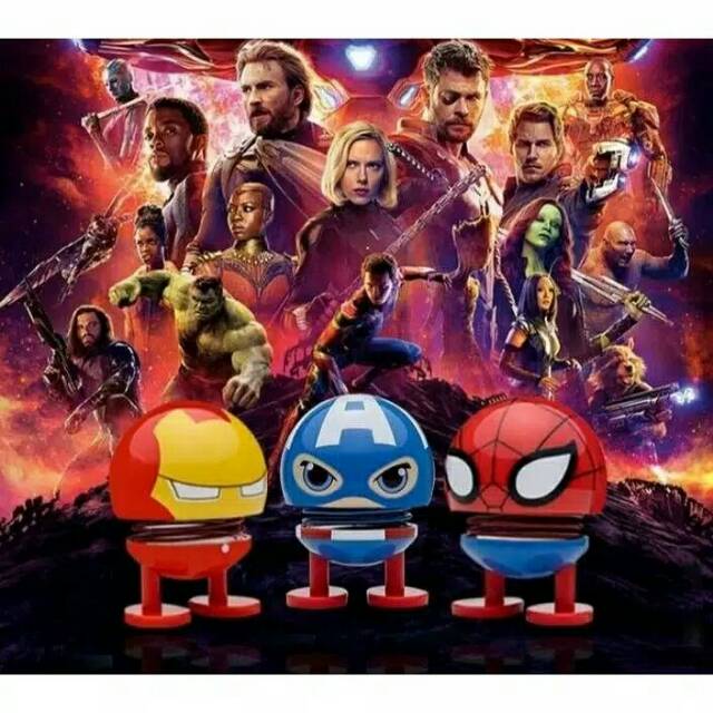 6PCS/SET BONEKA KARAKTER SPRING DOLL MINI SUPERHERO NON LED