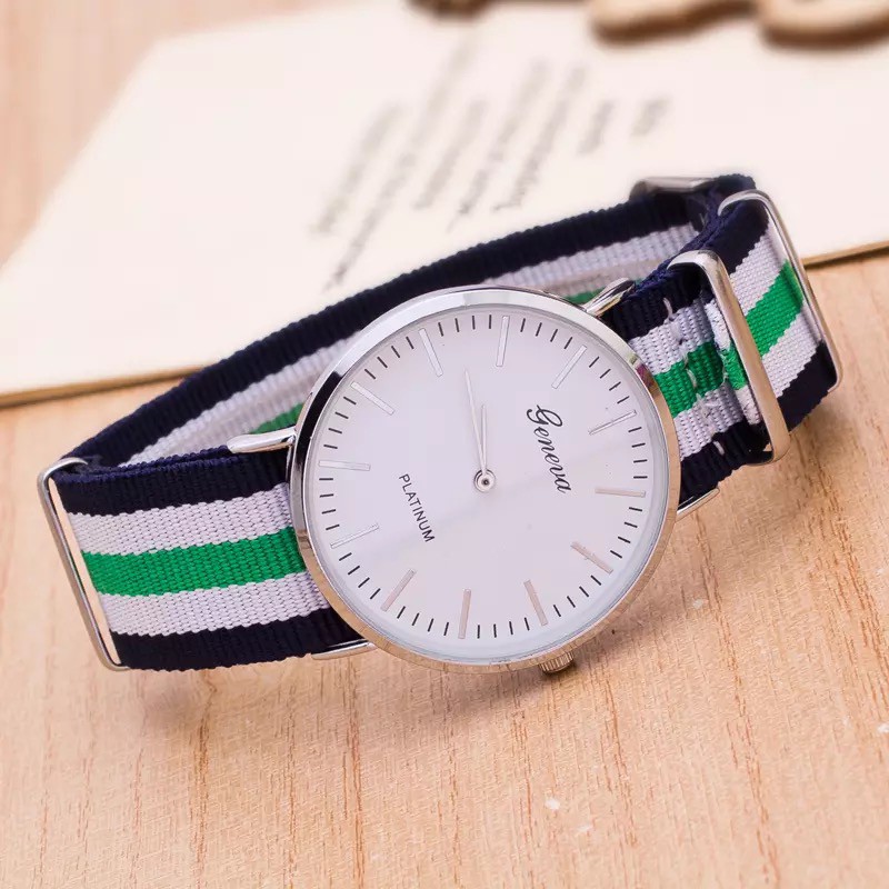 ✅ COD KUMA Jam Tangan Geneva Fashion Canvas Kanvas Jam Tangan Murah Watch Men Women Watch