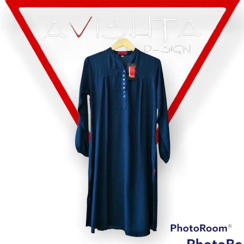 Tunik polos rayon biru tosca Tunik katun rayon Tunik polos jumbo lasenta by avishta d-sign biru tosc