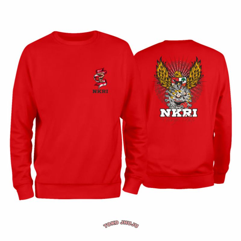 Sweater Spesial HUT RI NKRI Harga Mati Burung Garuda Cengkram Virus Corona