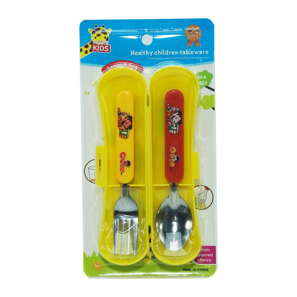 Set Sendok Garpu 2 Pcs Travel Traveling Peralatan Makan Stainless Tableware