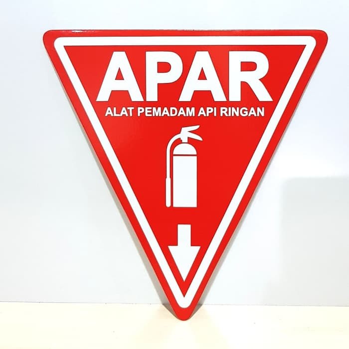 PLANG PAPAN RAMBU SIGN SEGITIGA APAR  Akrilik 25 X 25 cm 