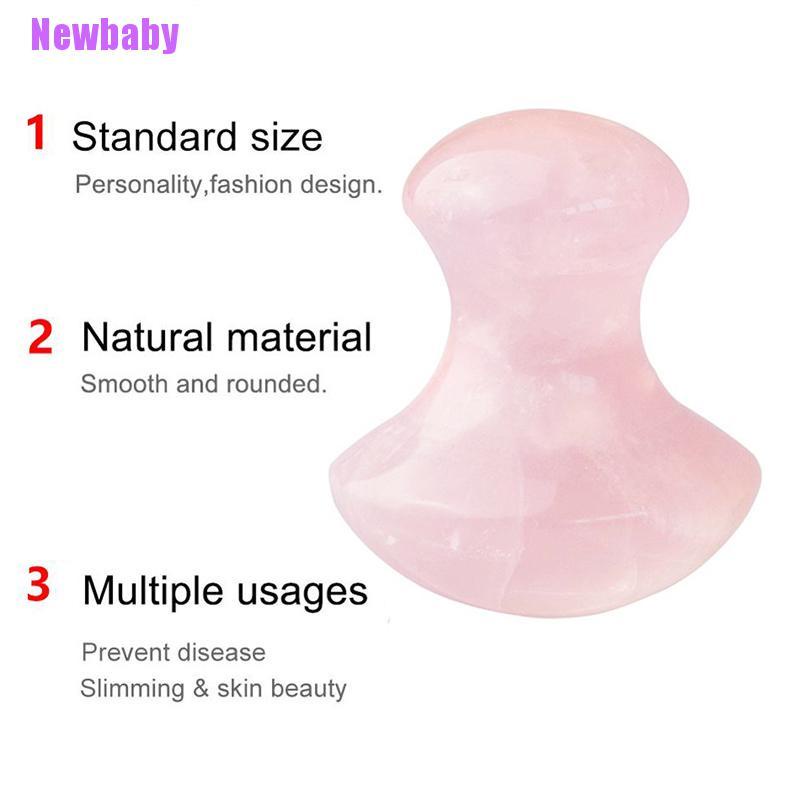 (Newbaby) Alat Pijat Guasha Quartz Rose Natural Bentuk Jamur Untuk Wajah / Kaki