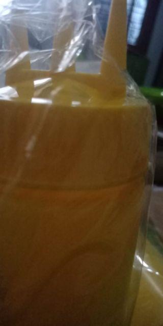 1pc Botol Dispenser Saus Tomat / 3 Lubang 12-24 Oz Bahan Plastik