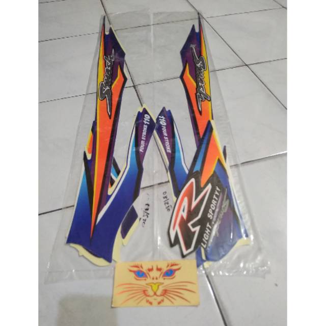 Striping Motor Standar Suzuki Smash 110 R Lama Tahun 2003 Warna Biru