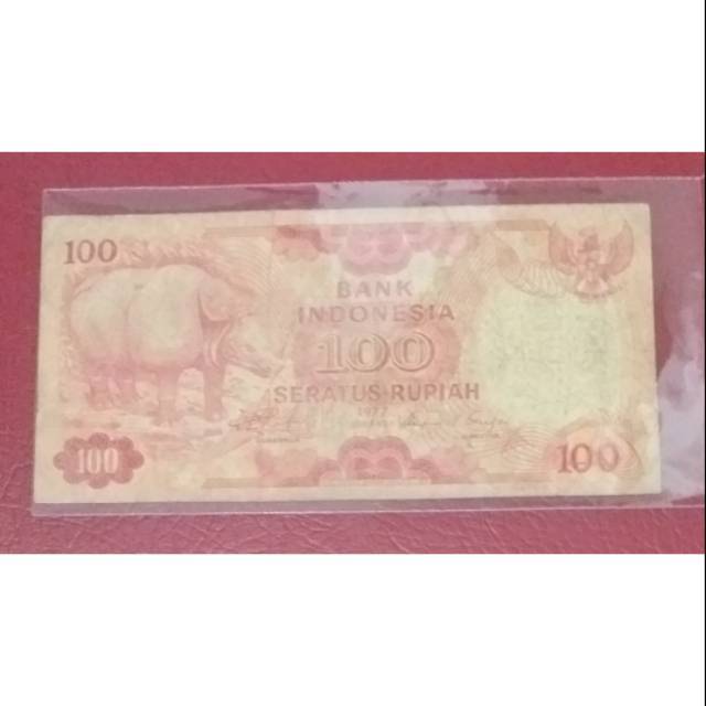 Uang kertas lama badak 100 rupiah