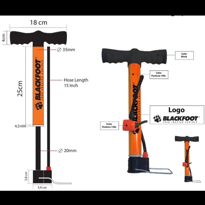 Blackfoot Pompa 25CM Sepeda Hand Pump Bicycle 25 cm Pompa Ban Sepeda