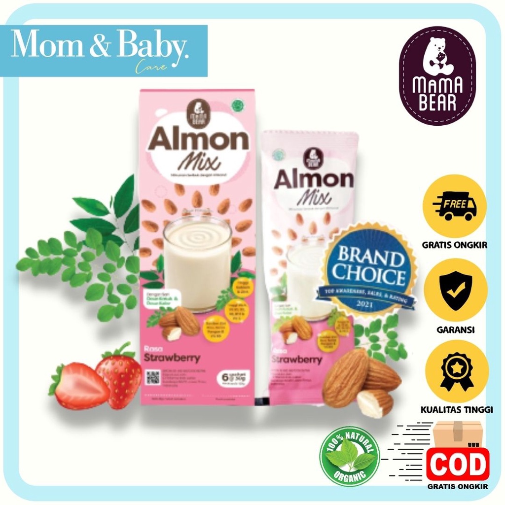 MamaBear Almon Mix Rasa Stroberi | Pelancar ASI | ASI Booster n