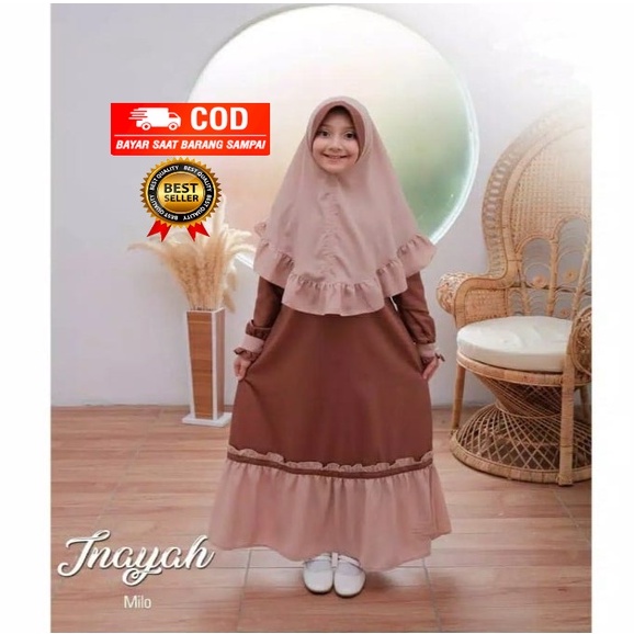 Gamis Anak cantik Lucu Murah/ Usia 5 Tahun S/D 12 Tahun Inayah kids Model Gamis Anak Terbaru 2021 Kekinian