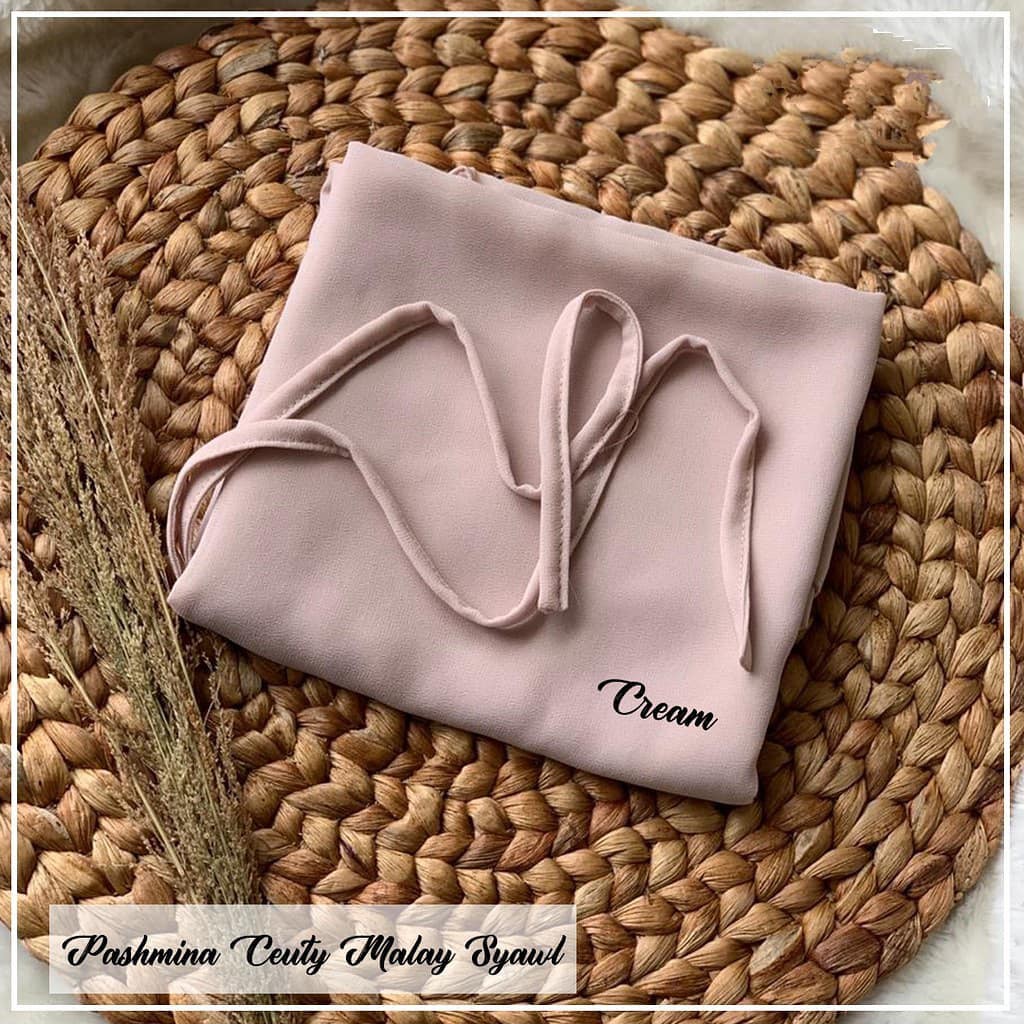 PASHMINA CERUTY BABYDOLL PREMIUM IMPORT-Cream