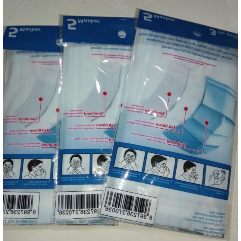 BELI 1 GRATIS 1 masker SPC 3ply Earloop medical mask isi 5pc original 100%