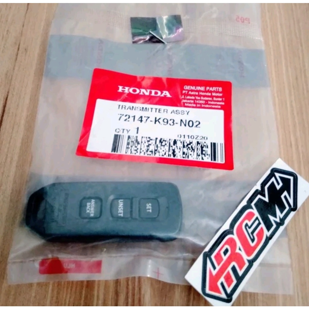 TRANSMITTER ASSY REMOTE REMOT ALARM SCOOPY FI ESP LED RING 12 ORI ORIGINAL HONDA ASLI 72147-K93-N02