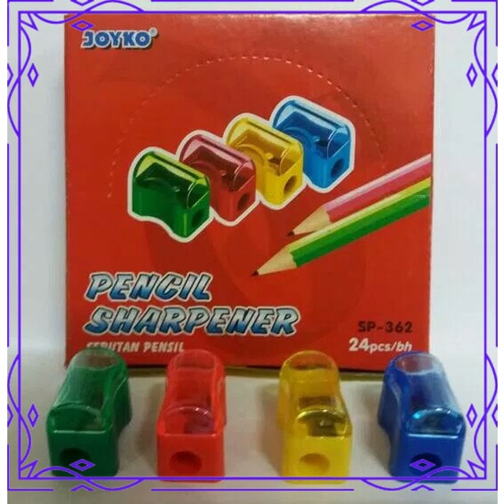 

Min Pembelian 4pcs Joyko Serutan Rautan Sharpener Pensil SP 362 Warna Random Grosir SG174