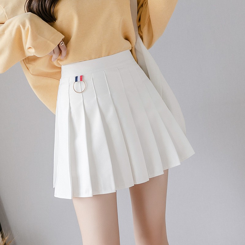 Korean Mini Skirt Pleated Plain Rok Plisket Wanita 2139 (XS-XL)