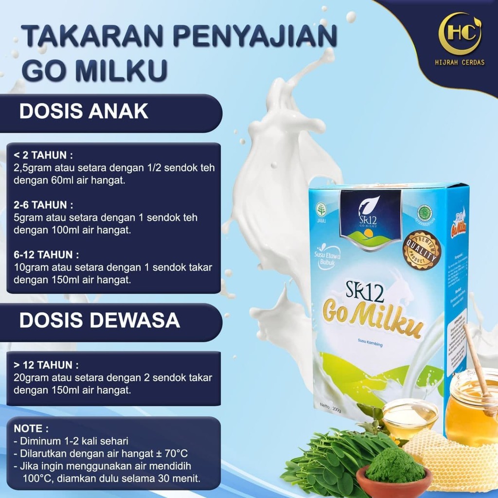 GO MILKU SR12 200 GR / GOMILKU SR12 / SUSU KAMBING ETAWA SR12