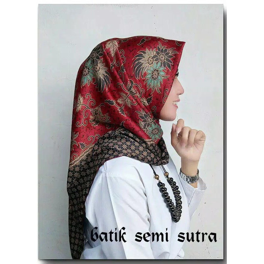 Falina Hijab segi empat square kerudung batik sutera wanita