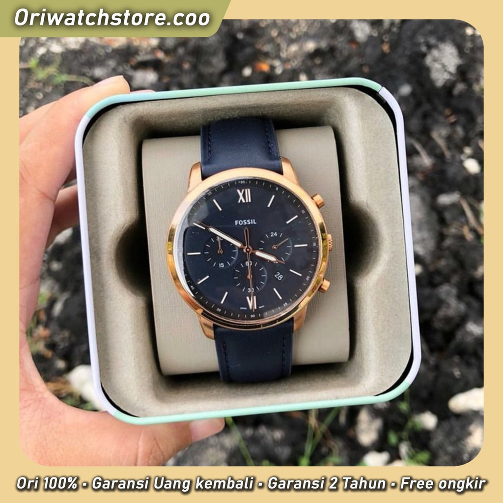 TERLARIS FOSSIL ORIGINAL GARANSI JAM TANGAN PRIA NEUTRA CHRONOGRAPH LEATHER STRAP FS5453 FS5381