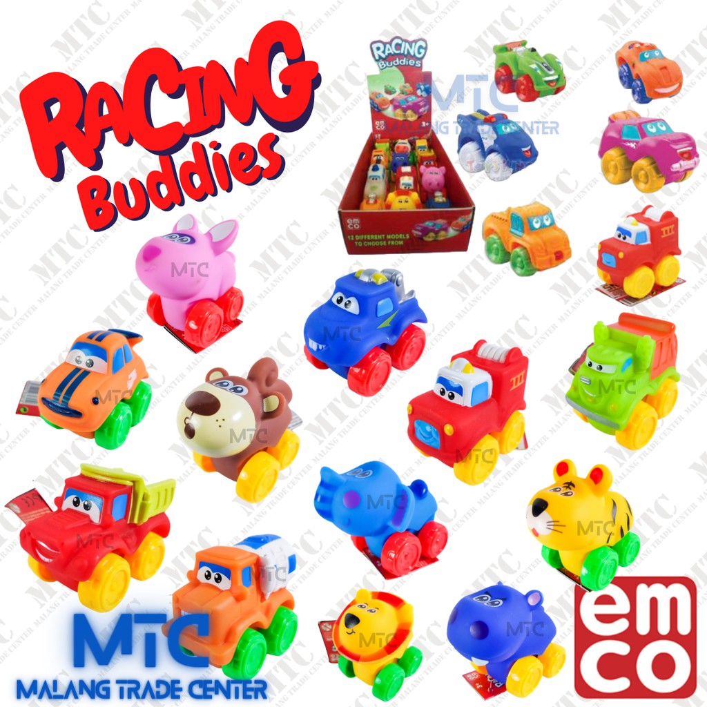 EMCO RACING BUDDIES ORIGINAL Mainan Bayi dan Anak Karakter Hewan dan Mobil Untuk Edukasi anak