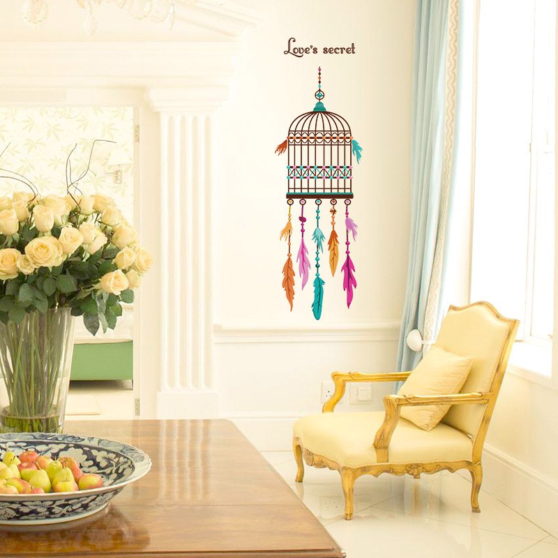 Reliza Wall Sticker Sangkar Burung Dreamcatcher Cage Stiker Dinding LDR