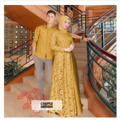 Nibras Couple 88 Baju Koko Gamis Kapelan Suami Istri Muslim Pasangan Terbaru 2021 Terlaris Brown Ori