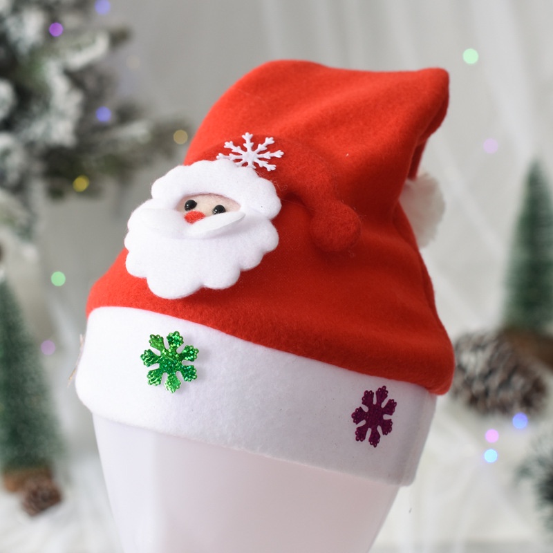 Topi Santa Claus Dengan Lampu LED Untuk Dekorasi Natal