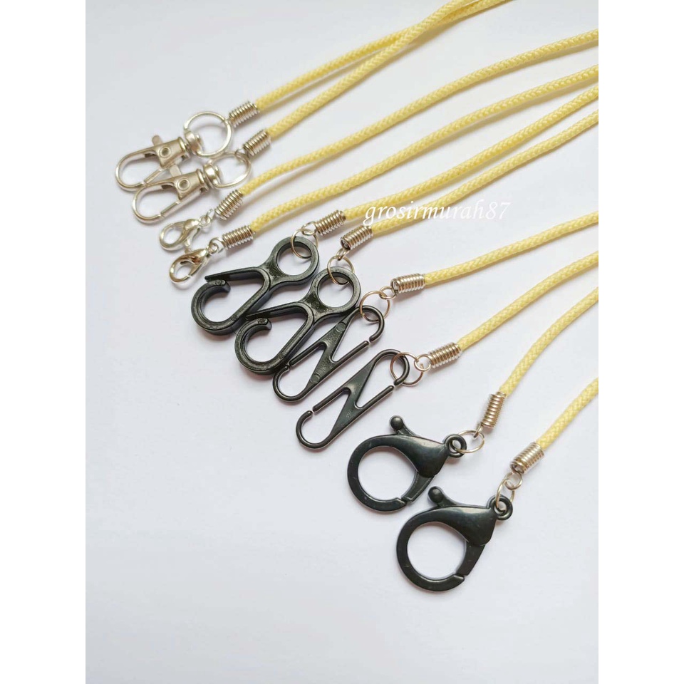 Tali masker dewasa lanyard kalung masker non elastis warna kuning ready stok cantolan kokot cantolan besi atau plastik