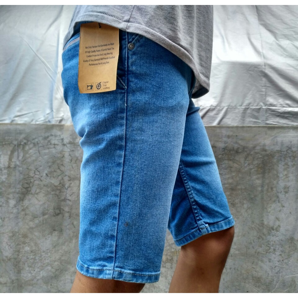 Celana pendek jeans distro bahan melar supersup size 27-32