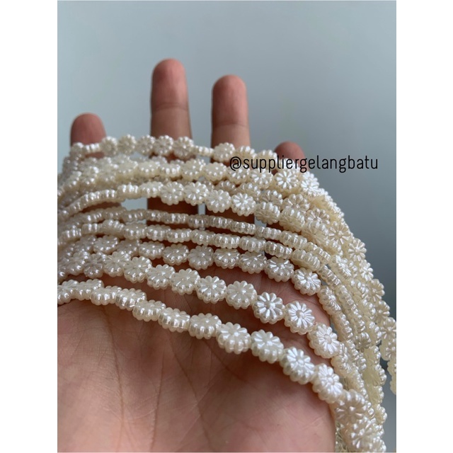 Mutiara Sintetis bunga matahari 8MM WHITE PEARL manik gelang kalung