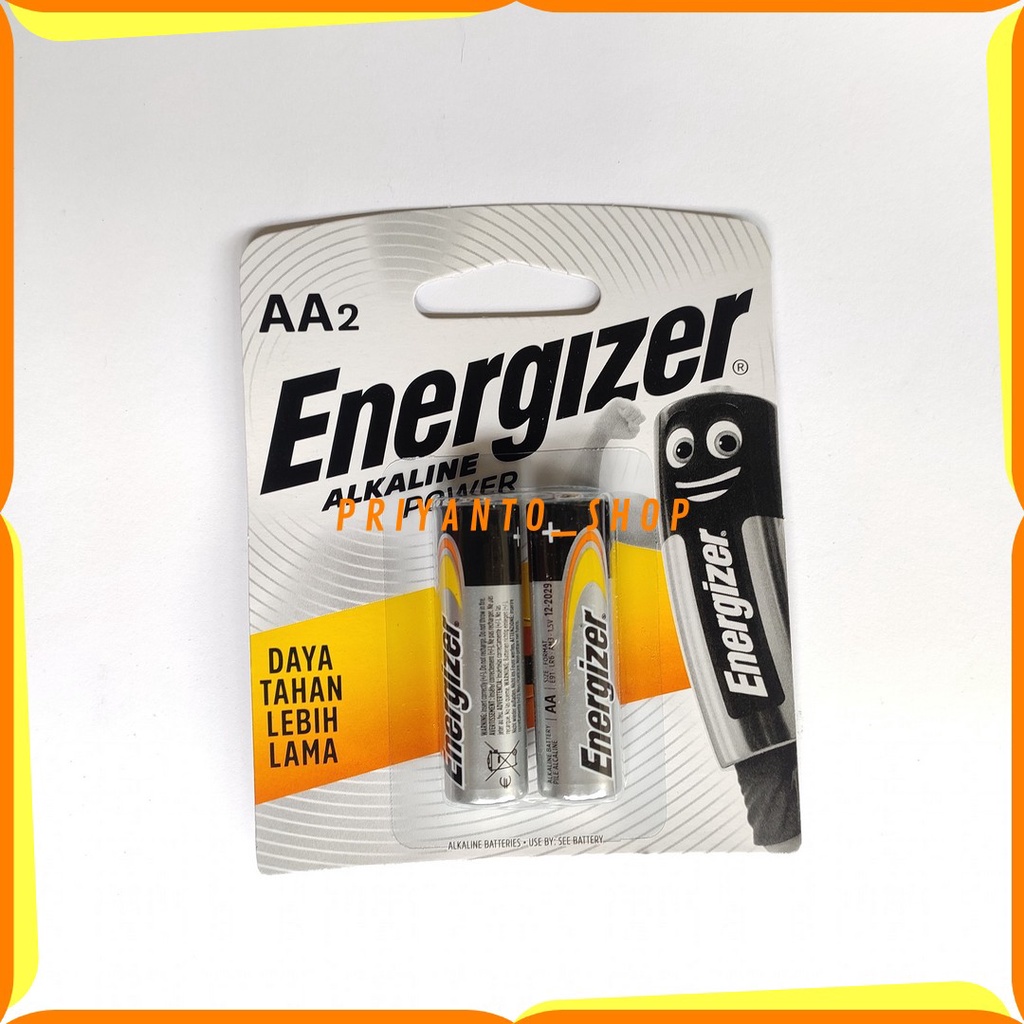 BATERAI ENERGIZER ALKALINE POWER AA A2 E91 LR6 1.5V ASLI ISI 2 ORIGINAL