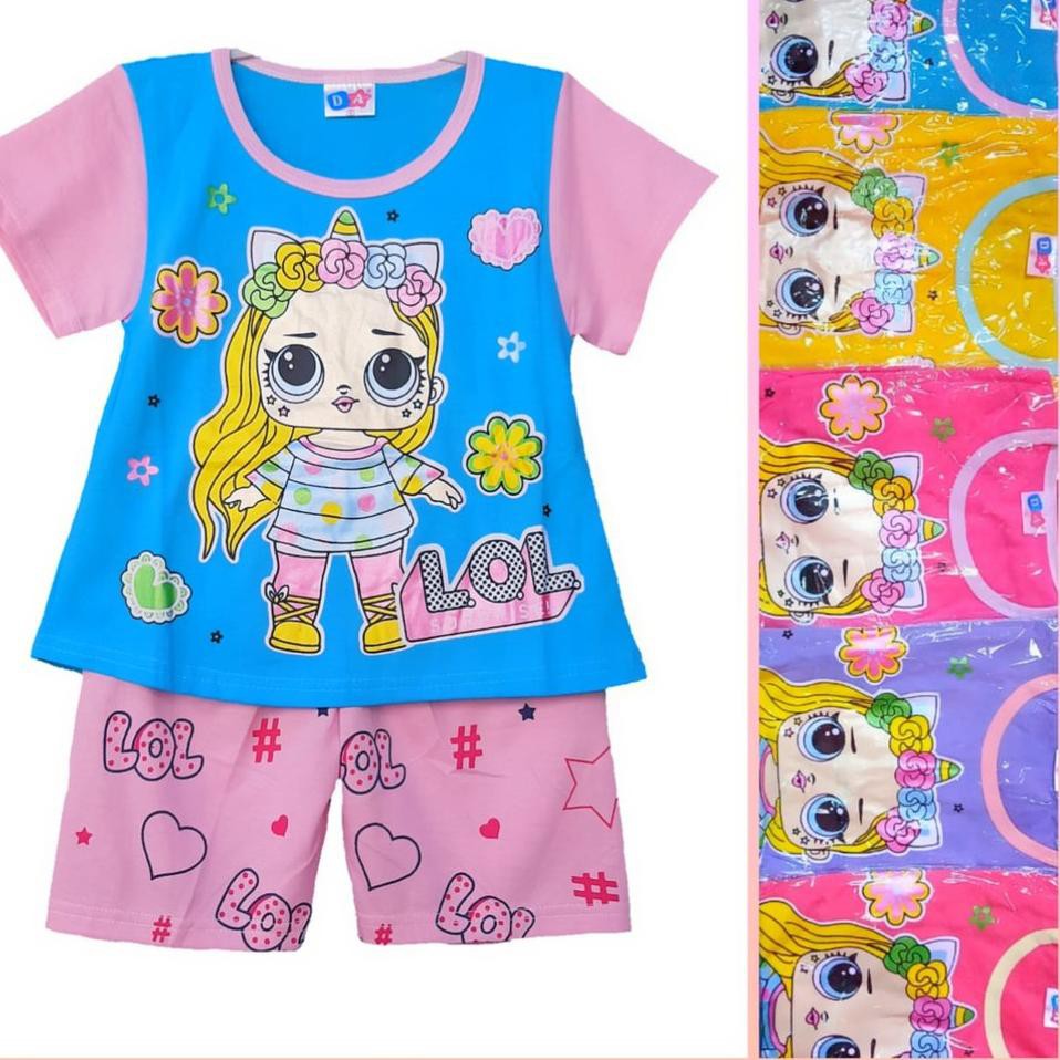Hot Promo Setelan anak DEdina LOL surprise size 1-10 tahun/ setelan pendek anak perempuan / baju ana