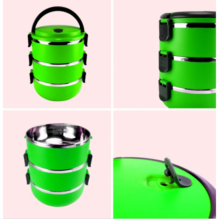 Lunch box rantang 3 susun stainless steel RANTANG BEKAL SUSUN - Random Colour