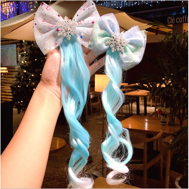 Jepit Rambut Unicorn Frozen Model Rambut Palsu Wig Anak Perempuan