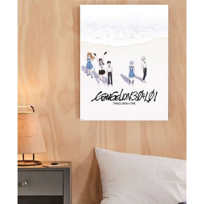"Evangelion" Poster + Bingkai Kayu (30x22)
